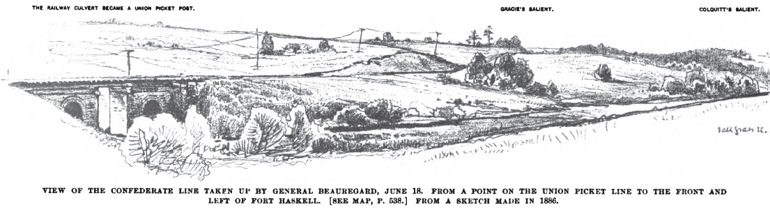 VIEW OF THE CONFEDERATE LINE TAKEN UP BY GENERAL BEAUREGARD, JUNE 18.