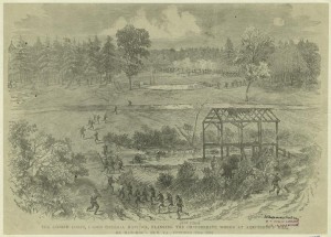 The Second Corps, under General Hancock, flanking the Confederate works at Armstrong's Mill, on Hatcher's Run, Va., October 27, 1864