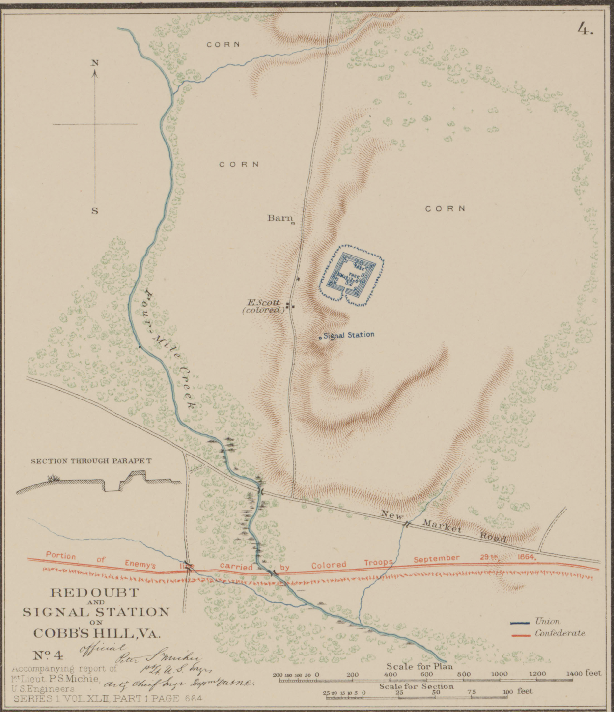 Redoubt and Signal Station on Cobb's Hill, Va (OR Atlas 68:4)