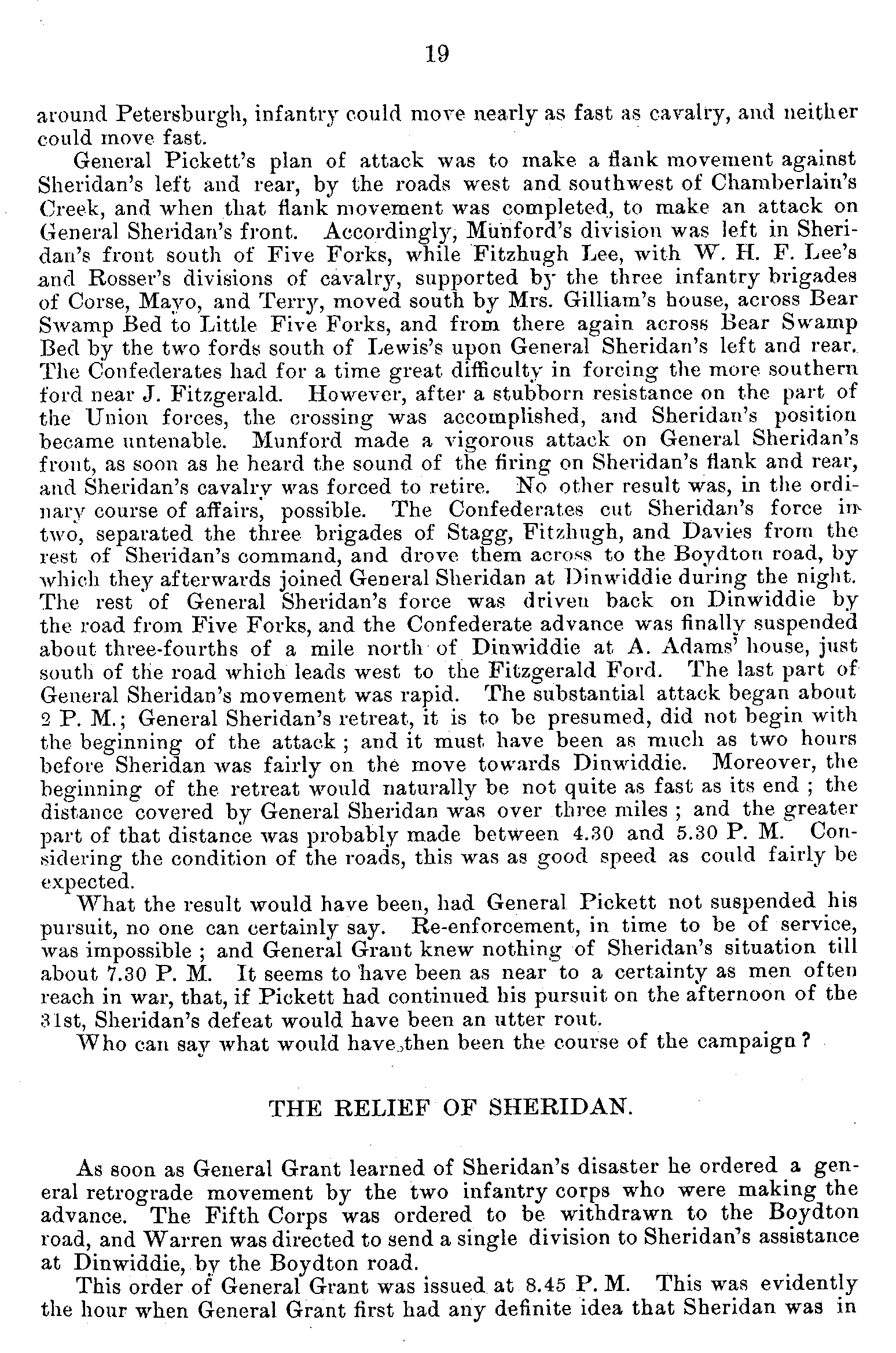 Albert Stickney: The Last Campaign of the War, Five Forks, Page 19